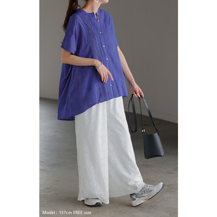 シャツ レース ノーカラー[品番：HHHW0005082]｜HUG.U（ハグユー