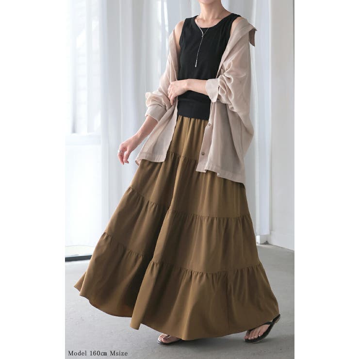 スカート ロング ティアードスカート | HUG.U | 詳細画像3 