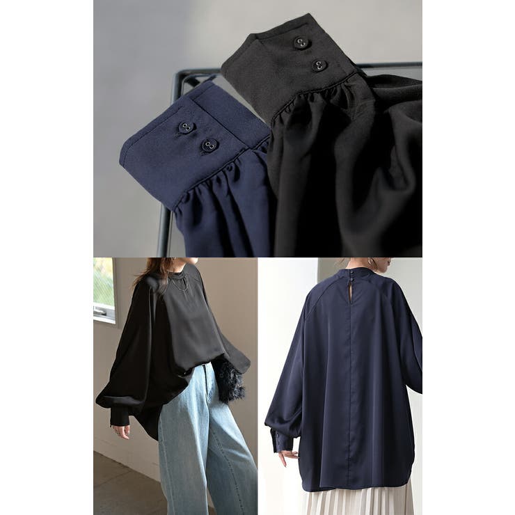 ブラウス レディース ノーカラー | HUG.U | 詳細画像15 