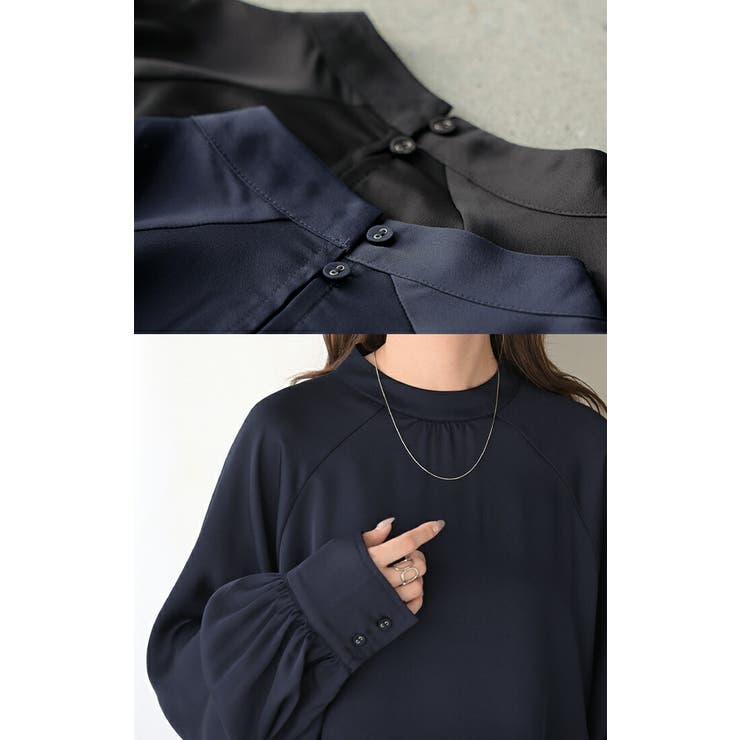 ブラウス レディース ノーカラー | HUG.U | 詳細画像9 