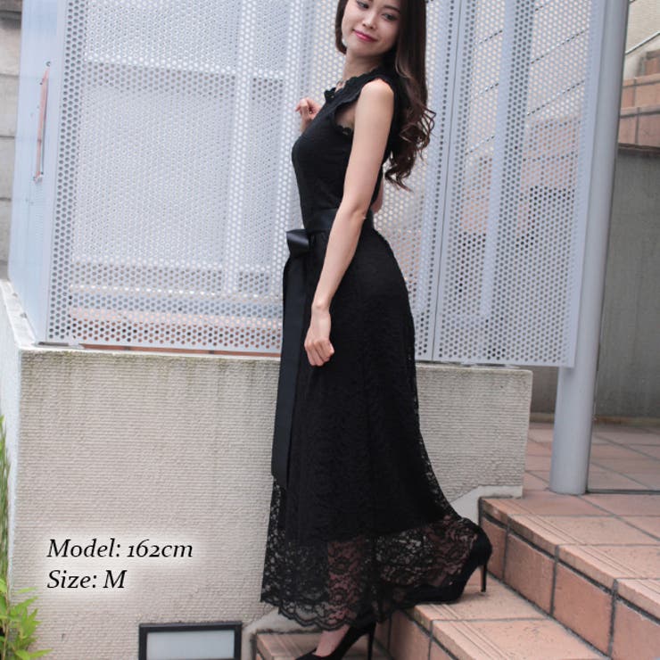 レース ノースリーブ ロングワンピース サイズ1 レース ノースリーブ ロングワンピース