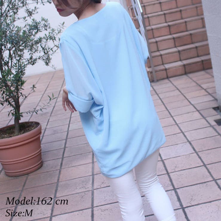 チュニック カットソー シフォン トップス シフォンブラウス 
