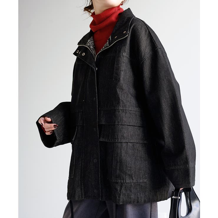 ウォッシュブラック | アウター デニムジャケット レディース | HUG.U