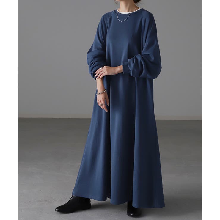 ブルー | ワンピース 刺繍 ロングワンピース | HUG.U