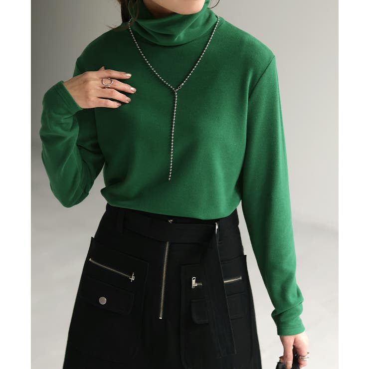 グリーン | カットソー オフタートル インナー | HUG.U