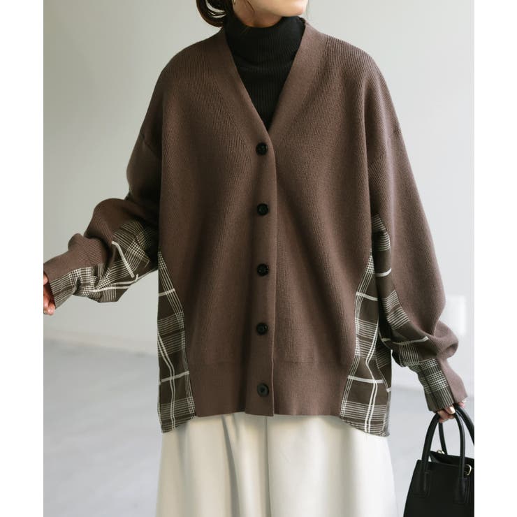 モカブラウン | カーディガン ニット 体型カバー | HUG.U