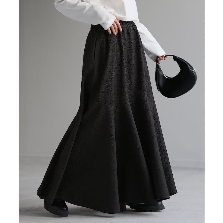 ブラック | スカート Aライン ロングスカート | HUG.U