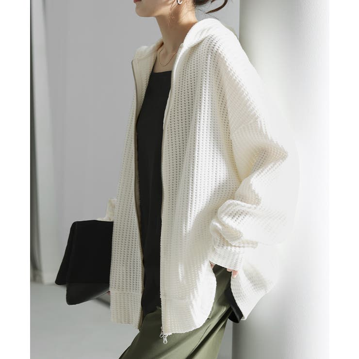 ホワイト | パーカー 大人 ワッフル | HUG.U