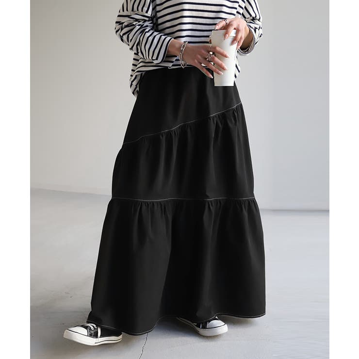 ブラック | スカート ギャザー ボリューム | HUG.U