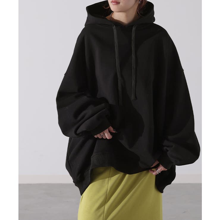 ブラック | パーカー カラバリ豊富 オーバーサイズ | HUG.U