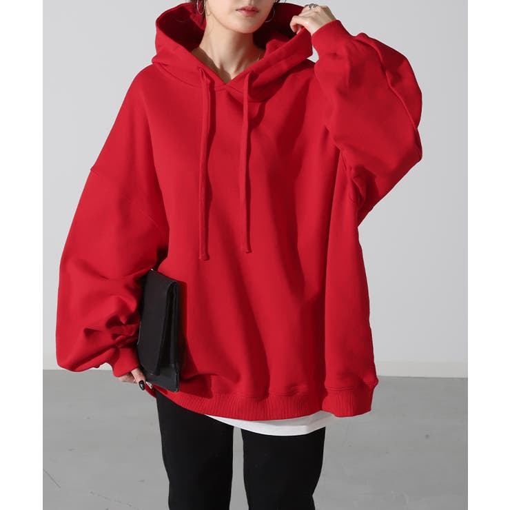 レッド | パーカー カラバリ豊富 オーバーサイズ | HUG.U