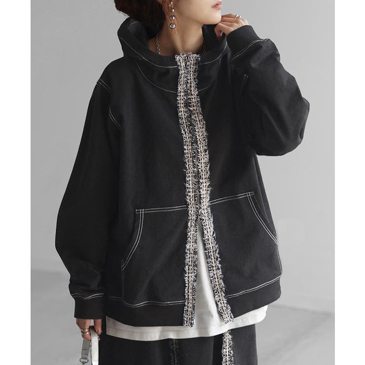 ブラック | パーカー デニム 風 | HUG.U