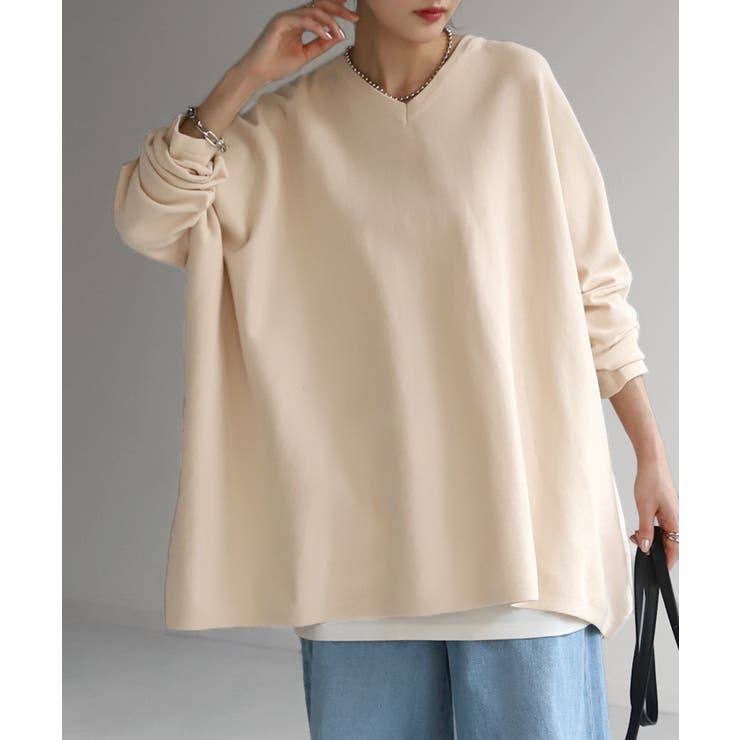 ライトベージュ | ニット 体型カバー 薄手 | HUG.U