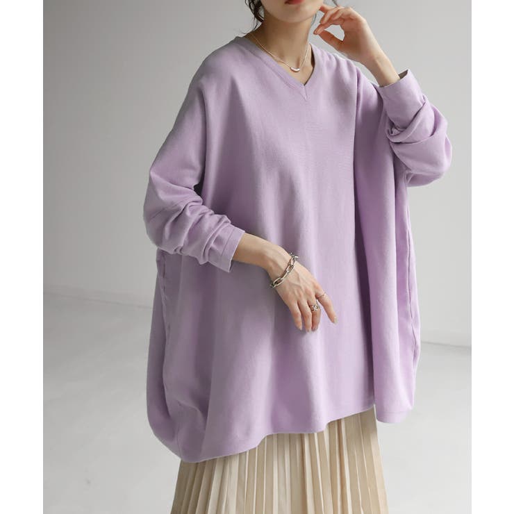 ラベンダー | ニット 体型カバー 薄手 | HUG.U