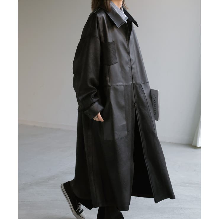 ブラック | ジャケット レザー 風 | HUG.U