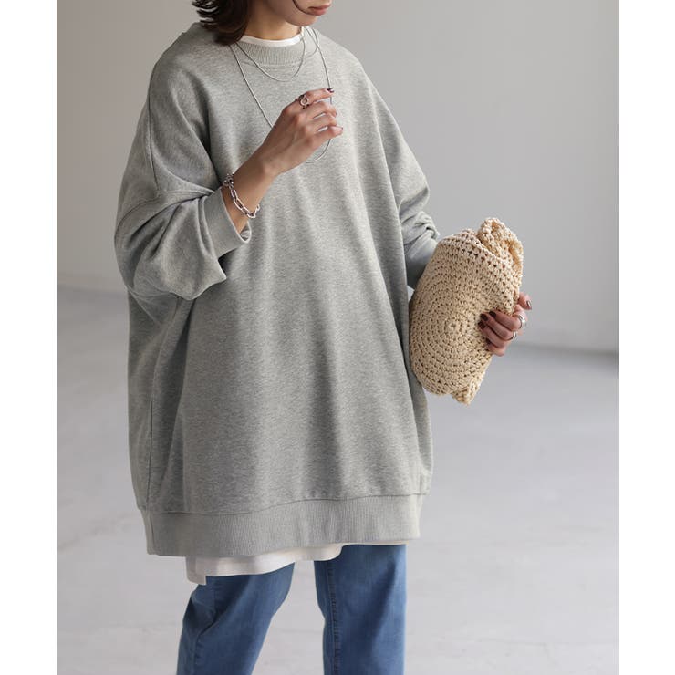 メランジグレー | トップス スウェット 超BIG | HUG.U