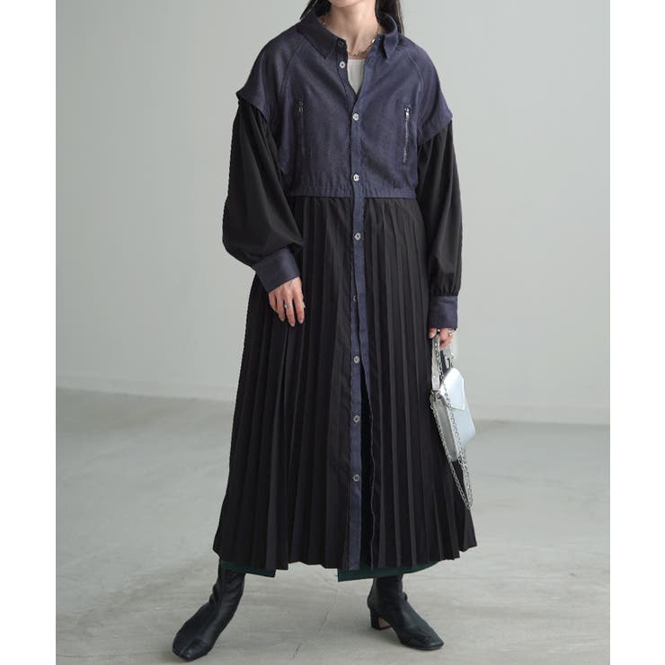 デニム×ブラック | ワンピ レディース アウター | HUG.U