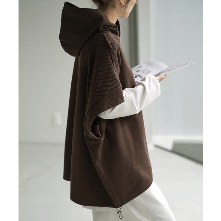 モカブラウン | パーカー 体型カバー ベスト | HUG.U