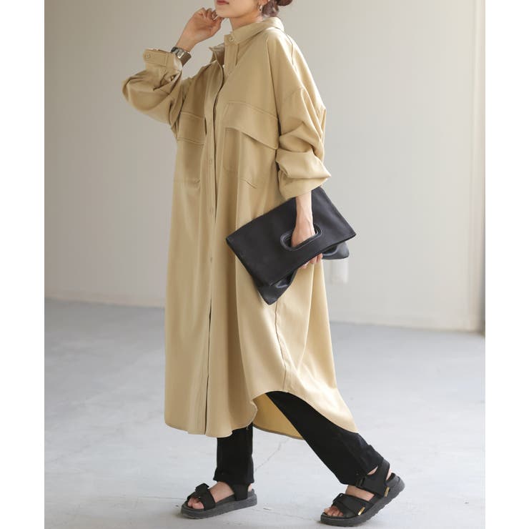 サンドベージュ | シャツ 体型カバー カラーシャツ | HUG.U