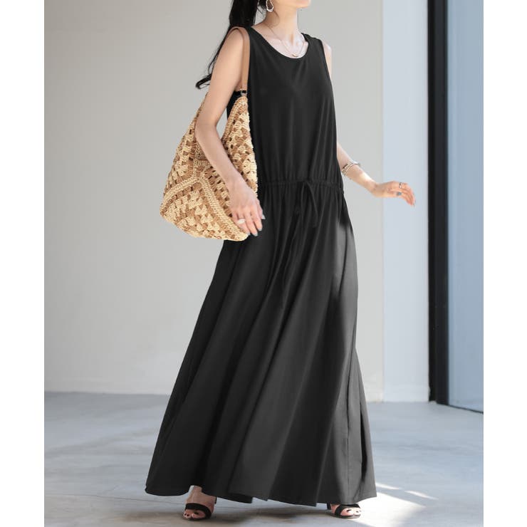 ブラック | ワンピース マキシ 綿 | HUG.U