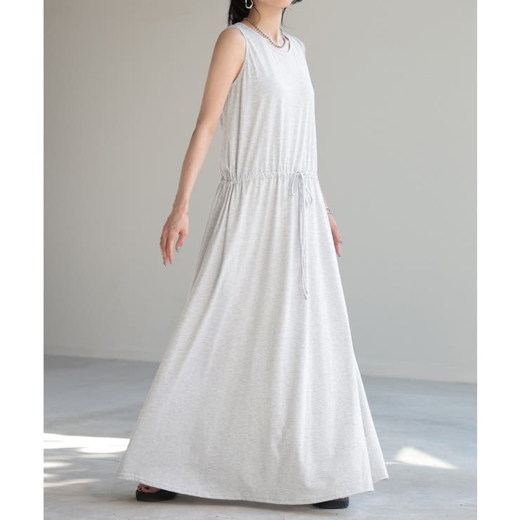 メランジグレー | ワンピース マキシ 綿 | HUG.U