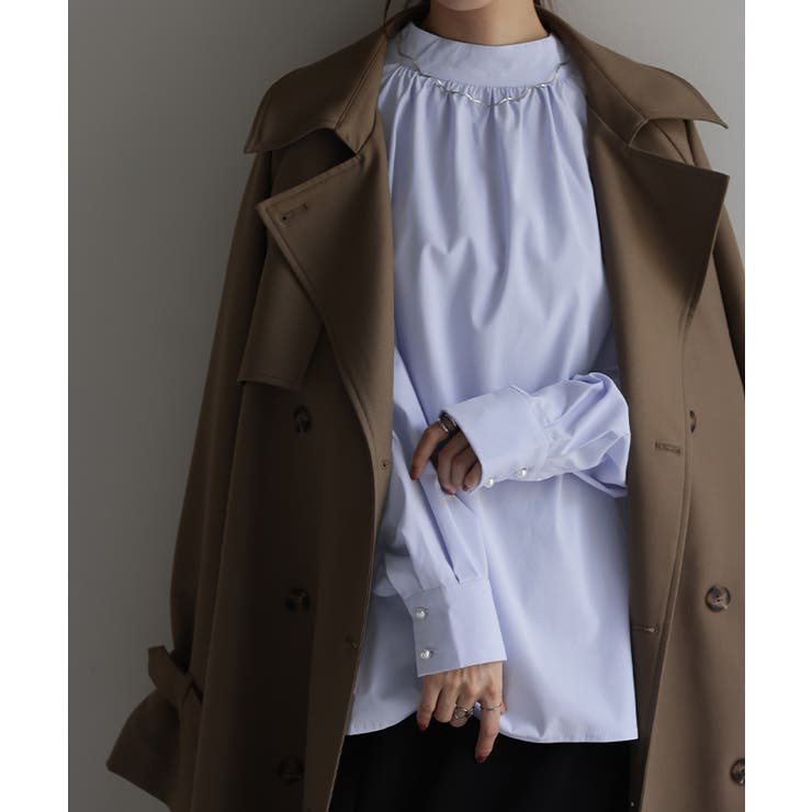 サックスブルー | シャツ ロング ブラウス | HUG.U