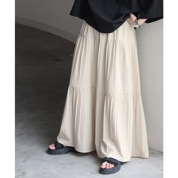 エクリュ | スカート ロング ティアード | HUG.U