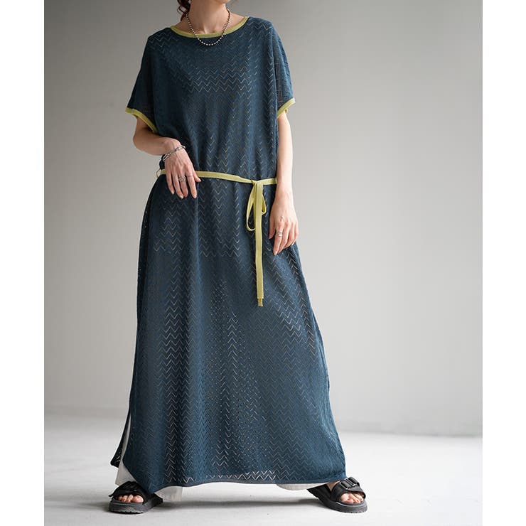 ピーコックブルー | ワンピース ロング シアー | HUG.U