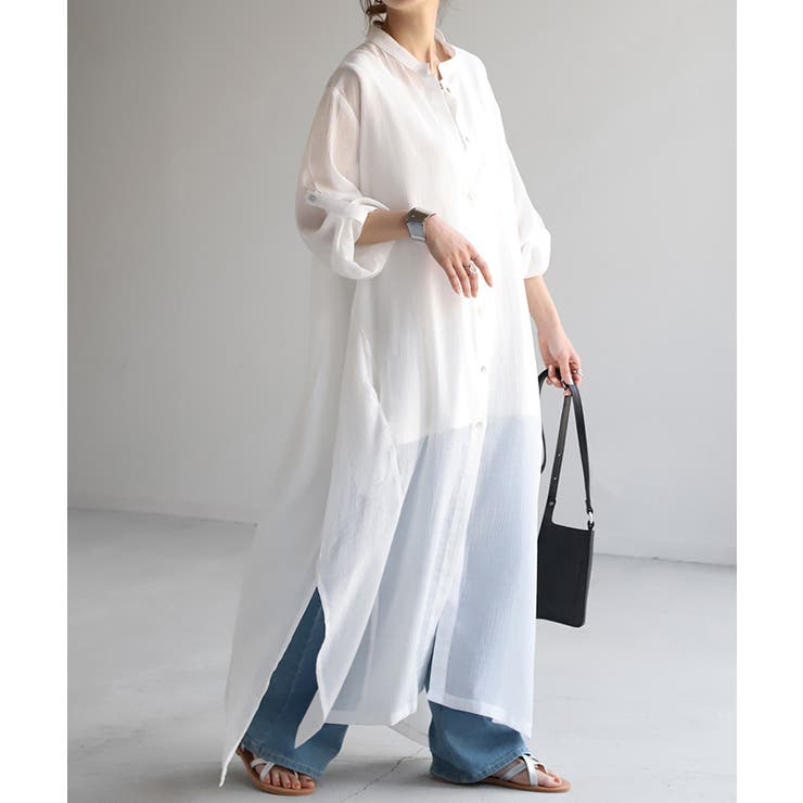 ホワイト | ワンピース 楊柳 ロング | HUG.U