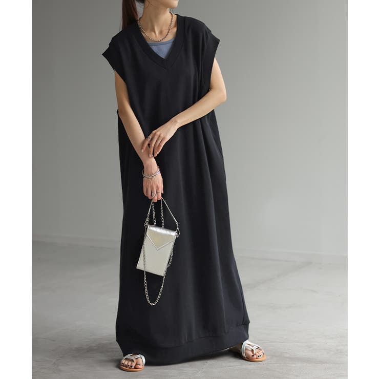 ブラック | ワンピース スウェット ロング | HUG.U