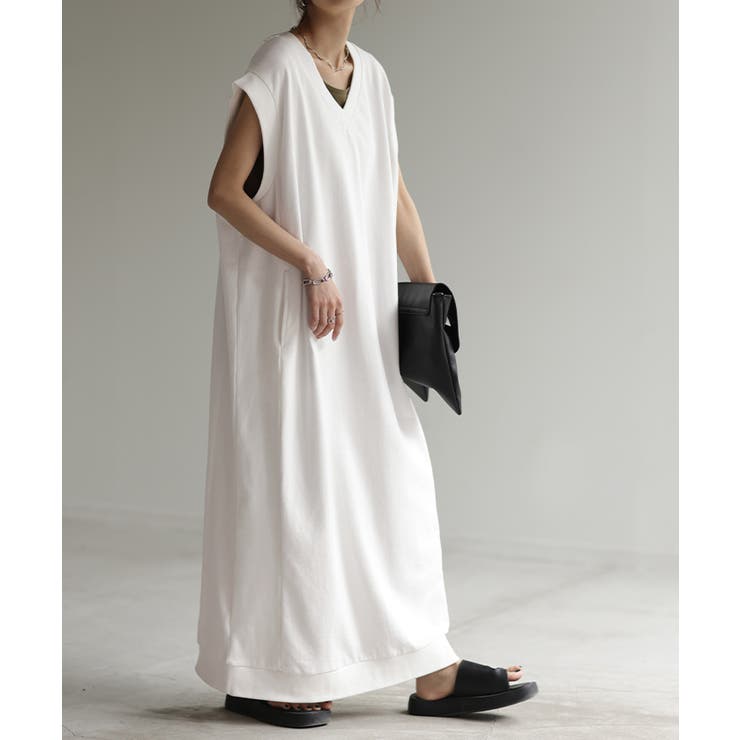 ホワイト | ワンピース スウェット ロング | HUG.U