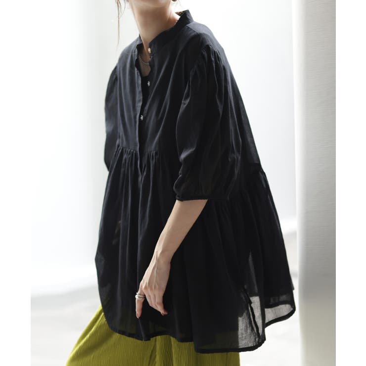 ブラック | ブラウス チュニック シャツ | HUG.U