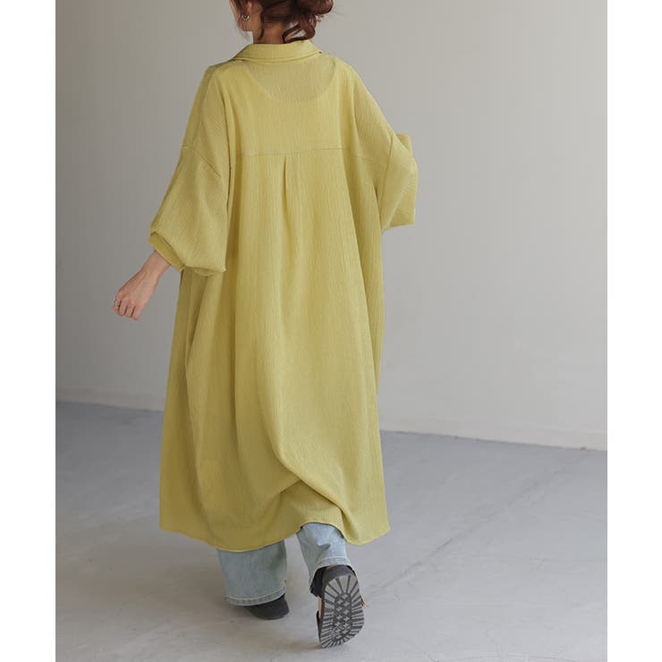 ライムイエロー | ワンピース 楊柳 ロング | HUG.U