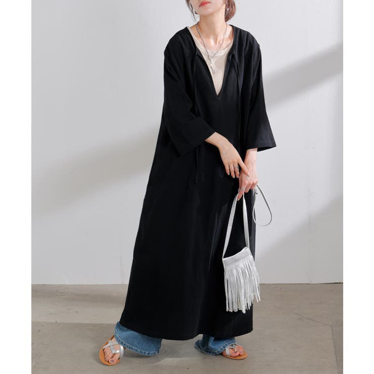 ブラック | ワンピース 綿100 選べる | HUG.U