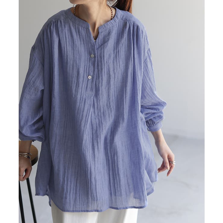 モーブブルー | シャツ ナチュラル スキッパー | HUG.U