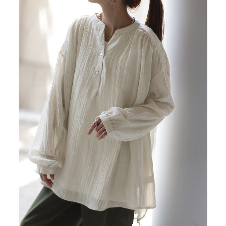 オートミール | シャツ ナチュラル スキッパー | HUG.U