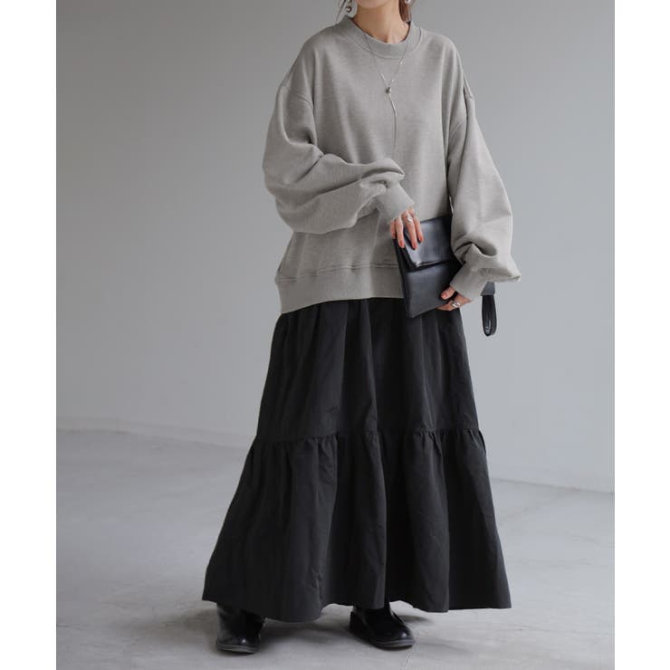 グレー×ブラック | ワンピース 異素材 ドッキング | HUG.U