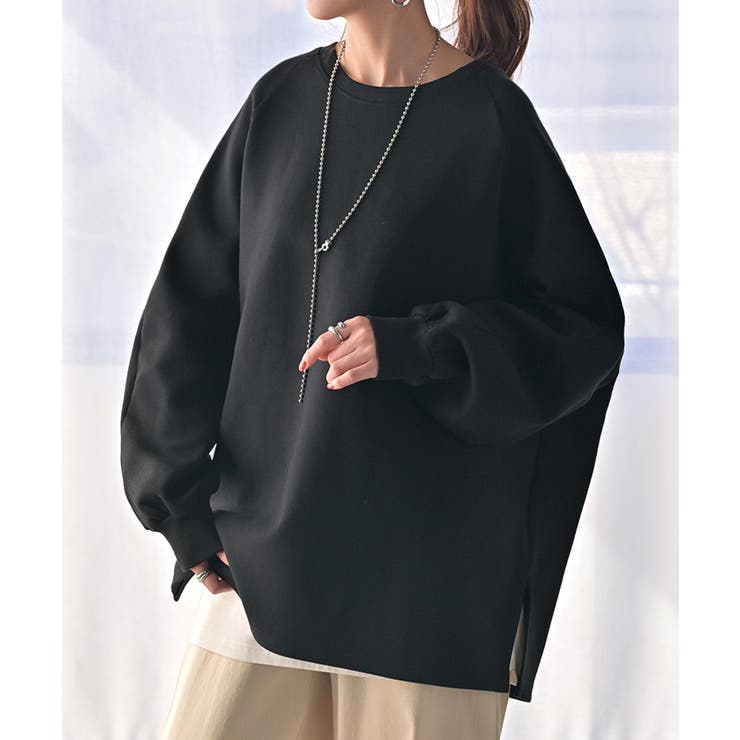 ブラック | スウェット ダンボール チュニック | HUG.U