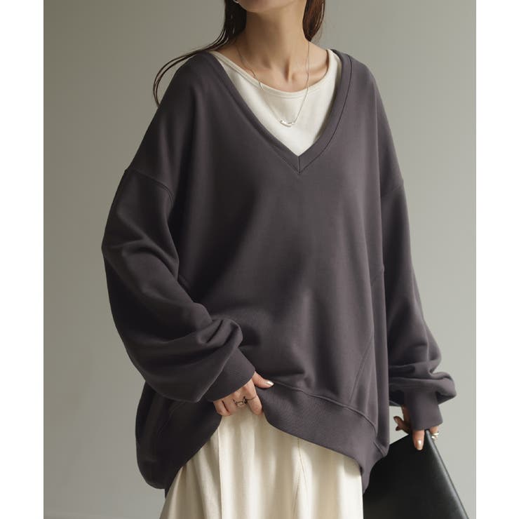 ストーングレー | トップス 深V スウェット | HUG.U