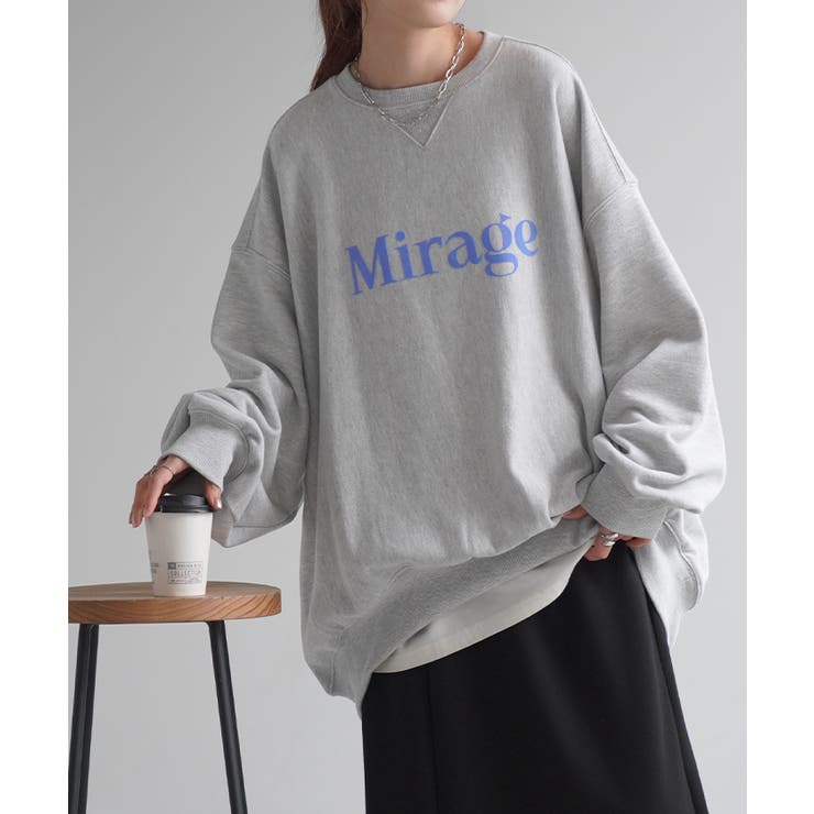 メランジグレー | スウェット ロゴ ロング | HUG.U