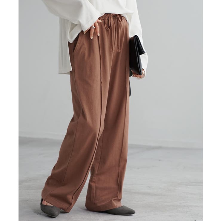 キャメルブラウン | パンツ ワイド センターライン | HUG.U