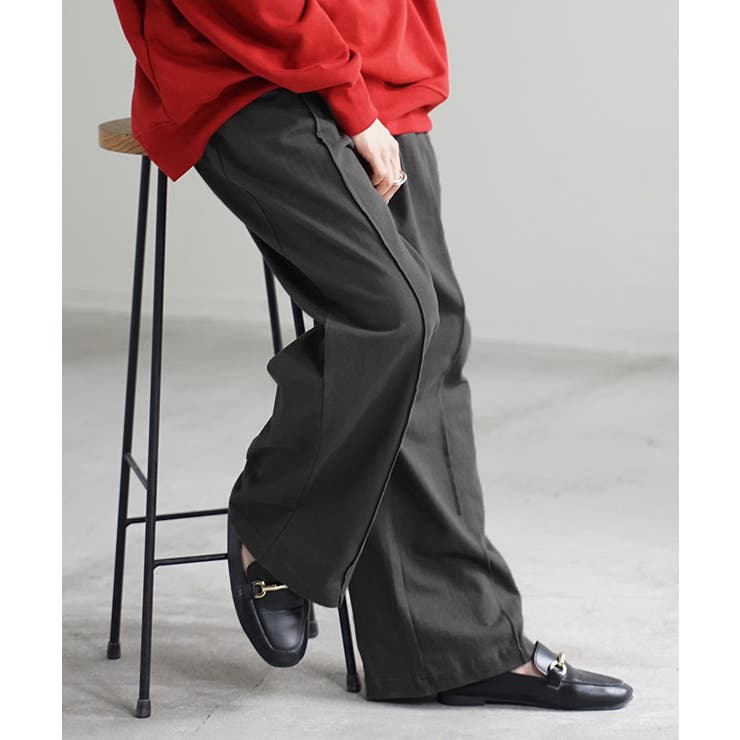 アースグレー | パンツ ワイド センターライン | HUG.U