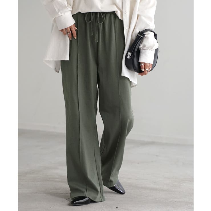 アッシュグリーン | パンツ ワイド センターライン | HUG.U