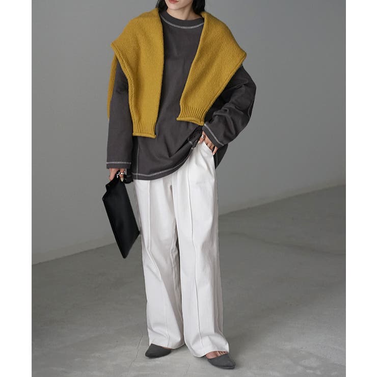 ホワイト | パンツ ワイド センターライン | HUG.U