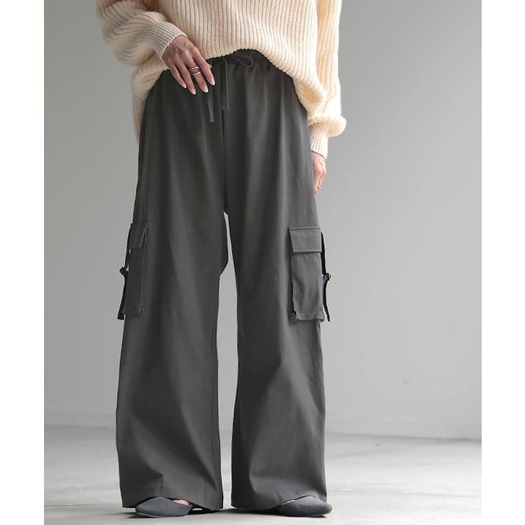 アースグレー | パンツ カーゴ ワイド | HUG.U