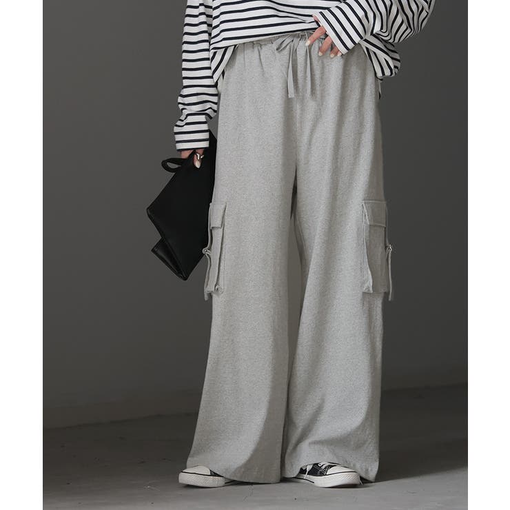 メランジグレー | パンツ カーゴ ワイド | HUG.U