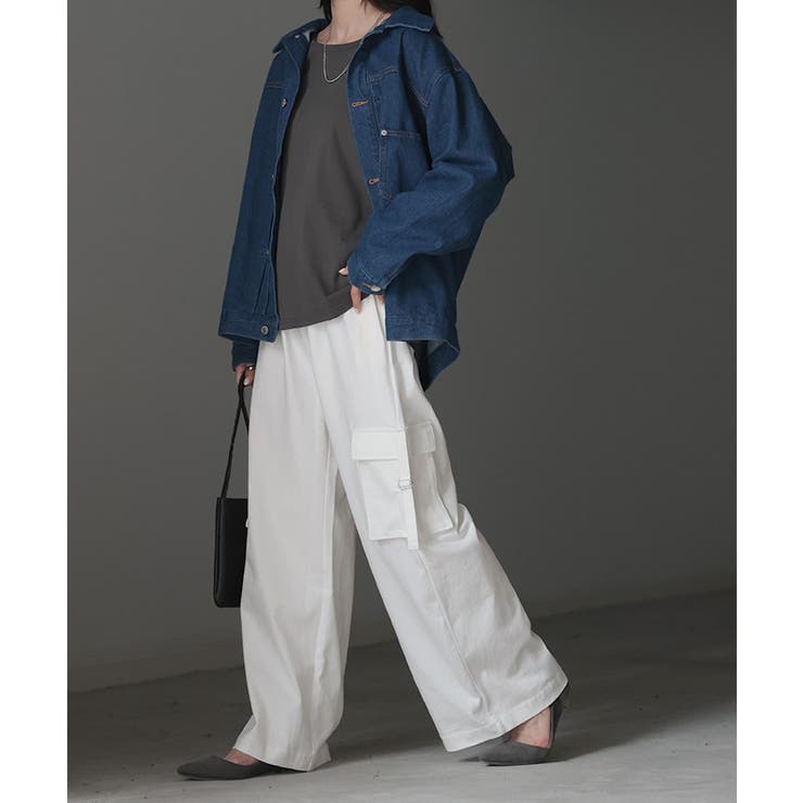 ホワイト | パンツ カーゴ ワイド | HUG.U