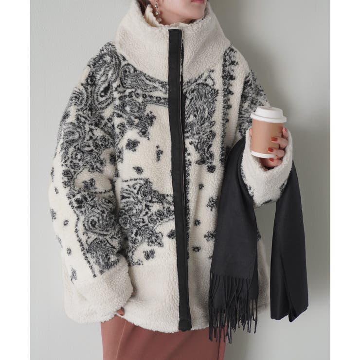 アイボリー | アウター ボアジャケット レディース | HUG.U