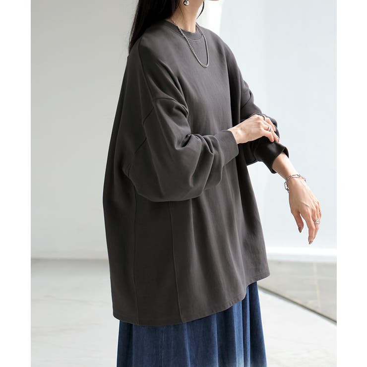 ストーングレー | スウェット ロング 配色 | HUG.U