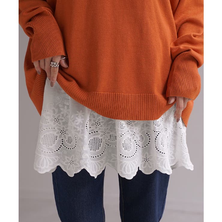 ガーデンホワイト | 付け裾 レイヤード レディース | HUG.U